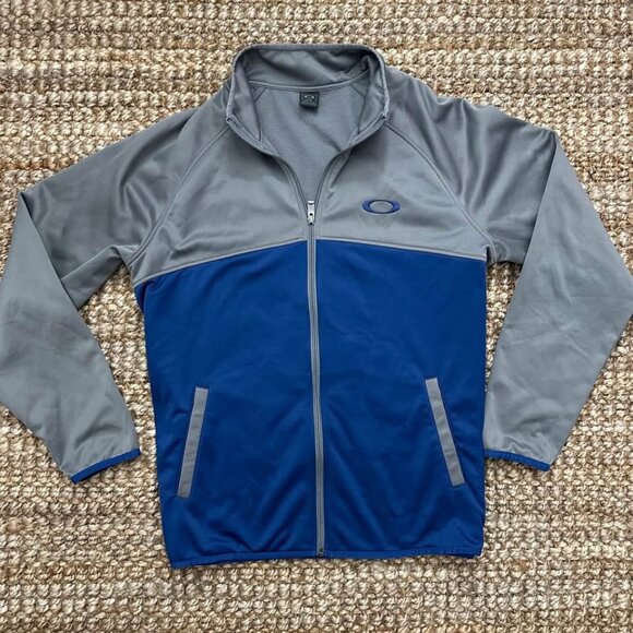Oakley Full Zip Men’s Track Jacket Blue Gray (Large) - Picture 3 of 5